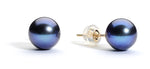 8.0-9.0 mm AAA Black Freshwater Pearl Stud Earrings