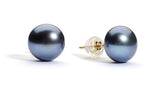 9 mm AAA Black Freshwater Pearl Stud Earrings