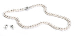 Necklace/Earrings Set 5.0-6.0 mm White Freshwater Pearls