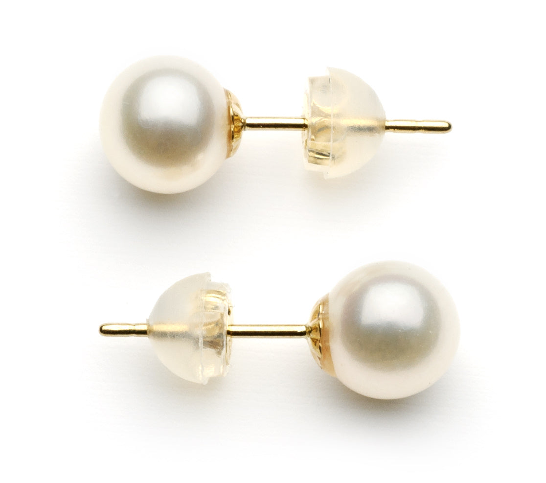 6.0-7.0 mm AAA White Freshwater Pearl Stud Earrings