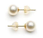 6.0-7.0 mm AAA White Freshwater Pearl Stud Earrings