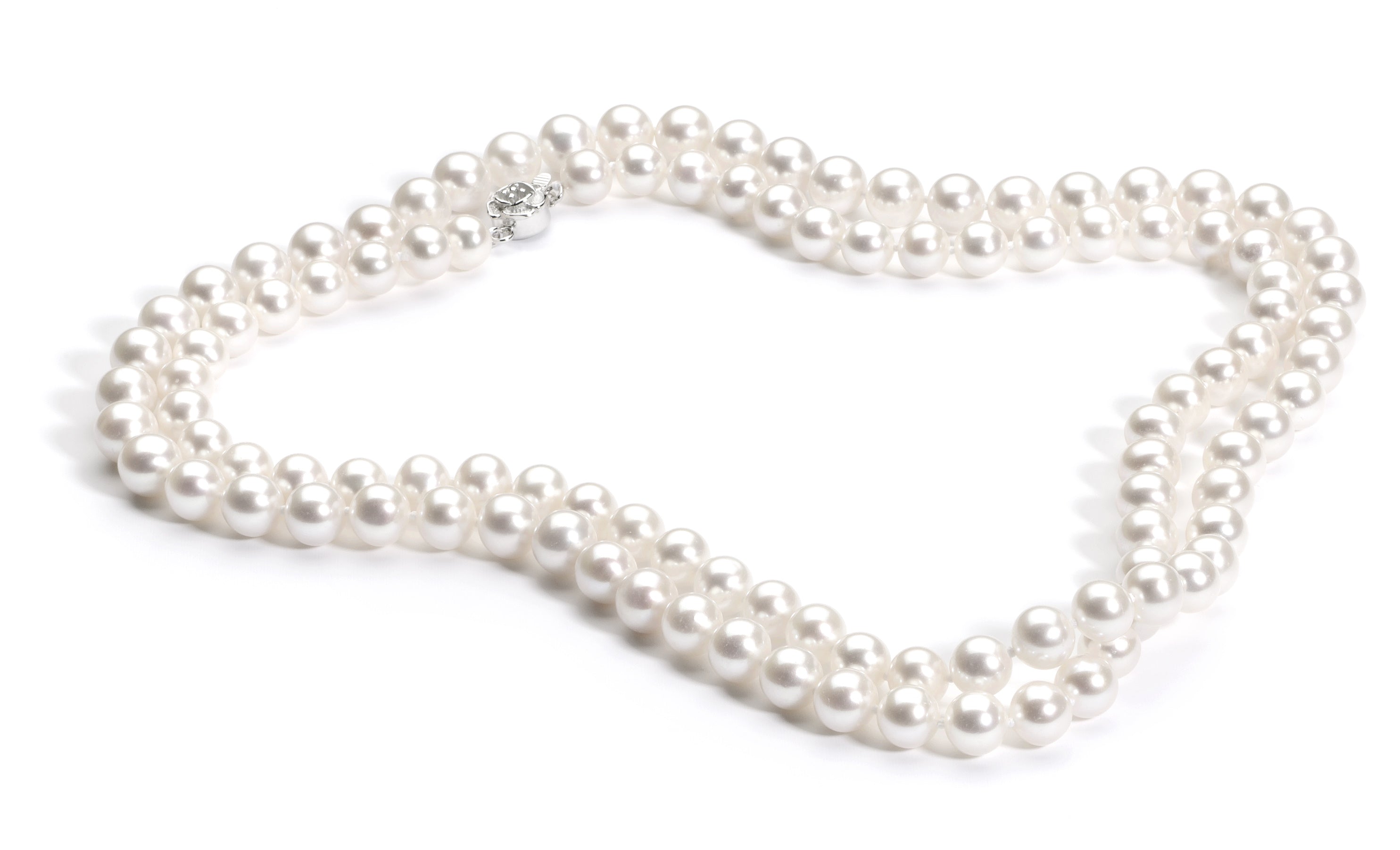 8.0-9.0 mm 35 Inch White Freshwater Pearl Necklace
