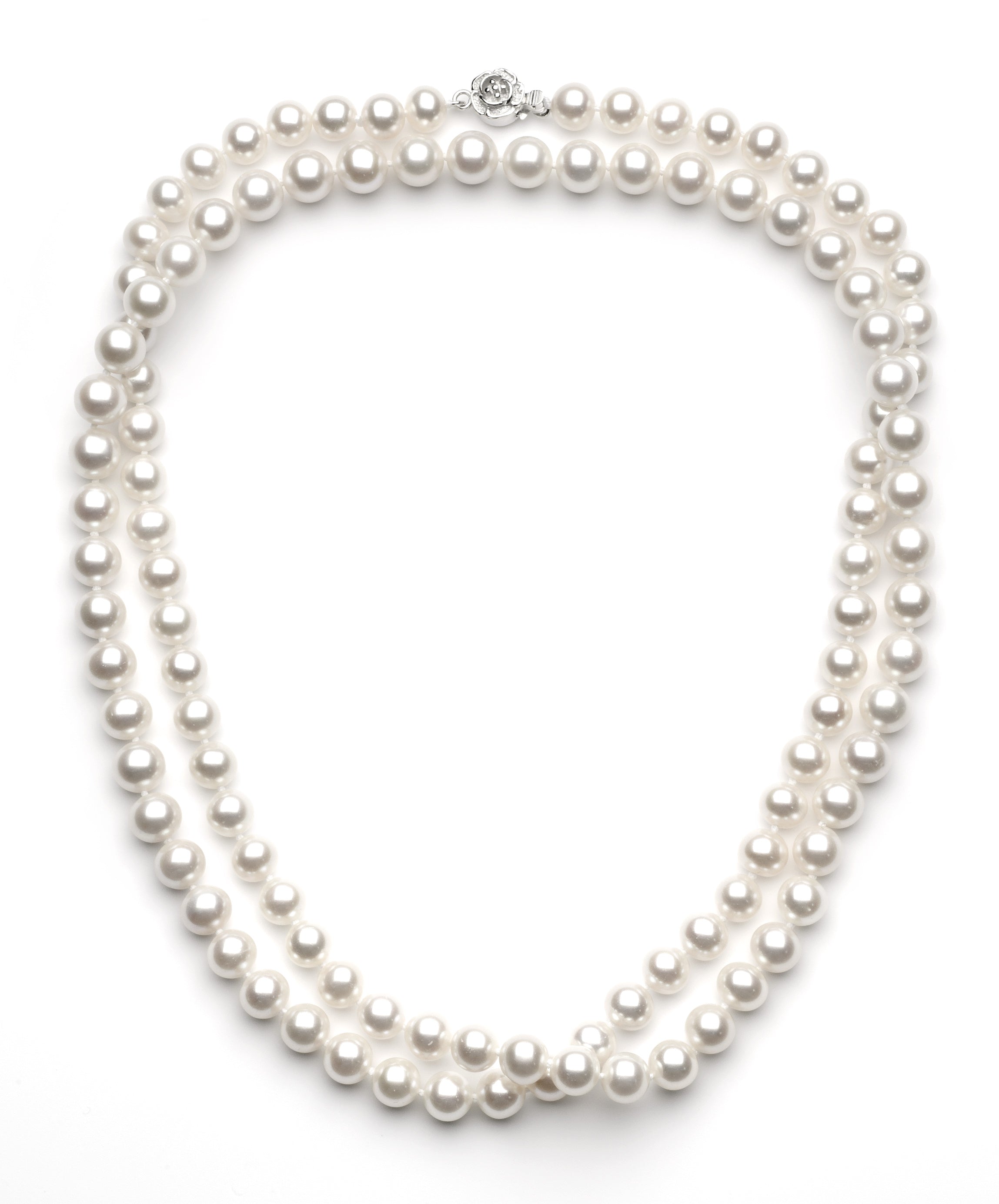 8.0-9.0 mm 35 Inch White Freshwater Pearl Necklace