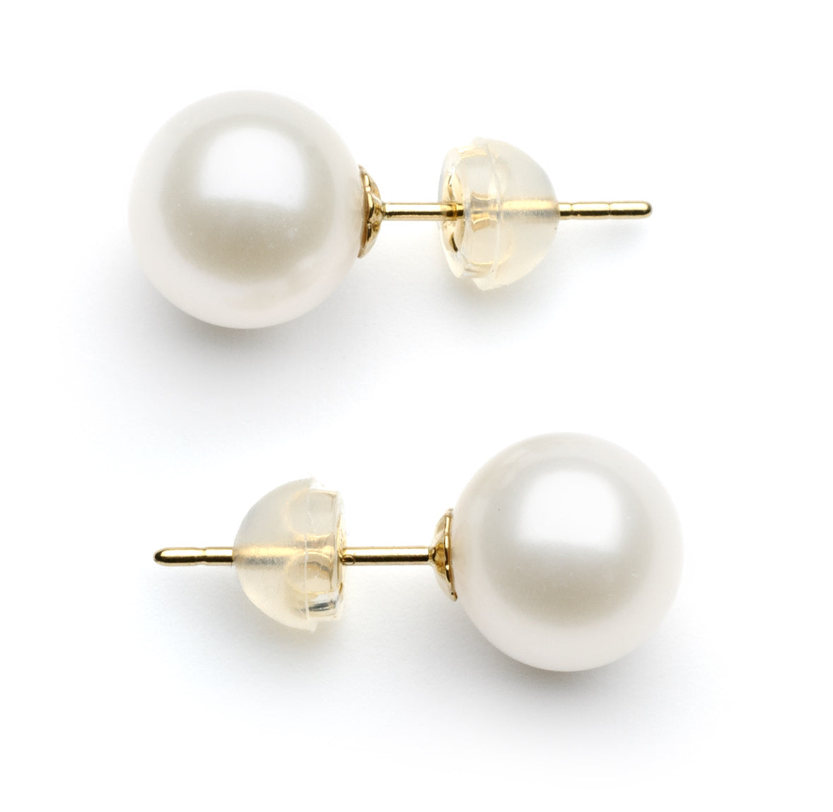 8.0-9.0 mm AAA White Freshwater Pearl Stud Earrings