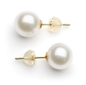 9 mm AAA White Freshwater Pearl Stud Earrings