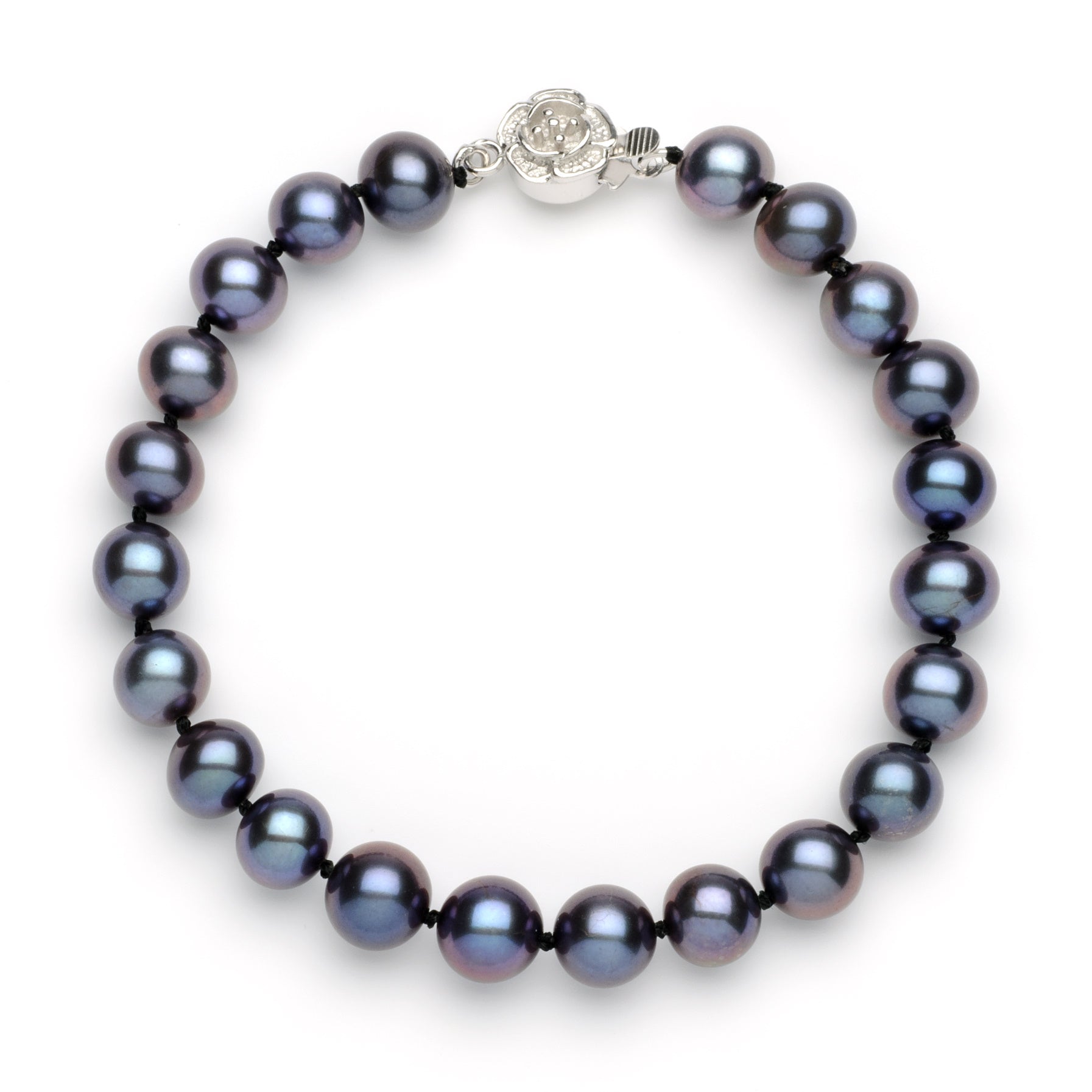 Necklace/Bracelet Set 8.0-9.0 mm Black Freshwater Pearls