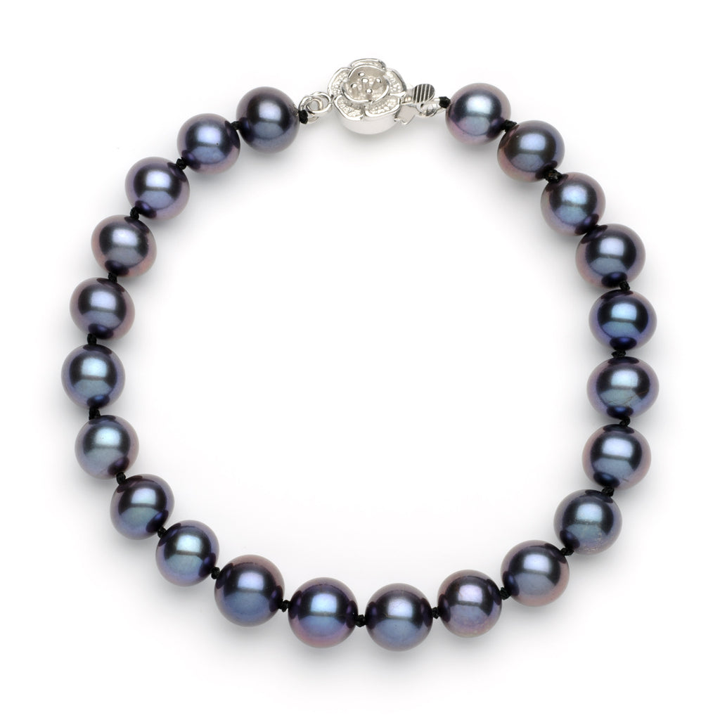 8.0-9.0 mm Black Freshwater Pearl Bracelet