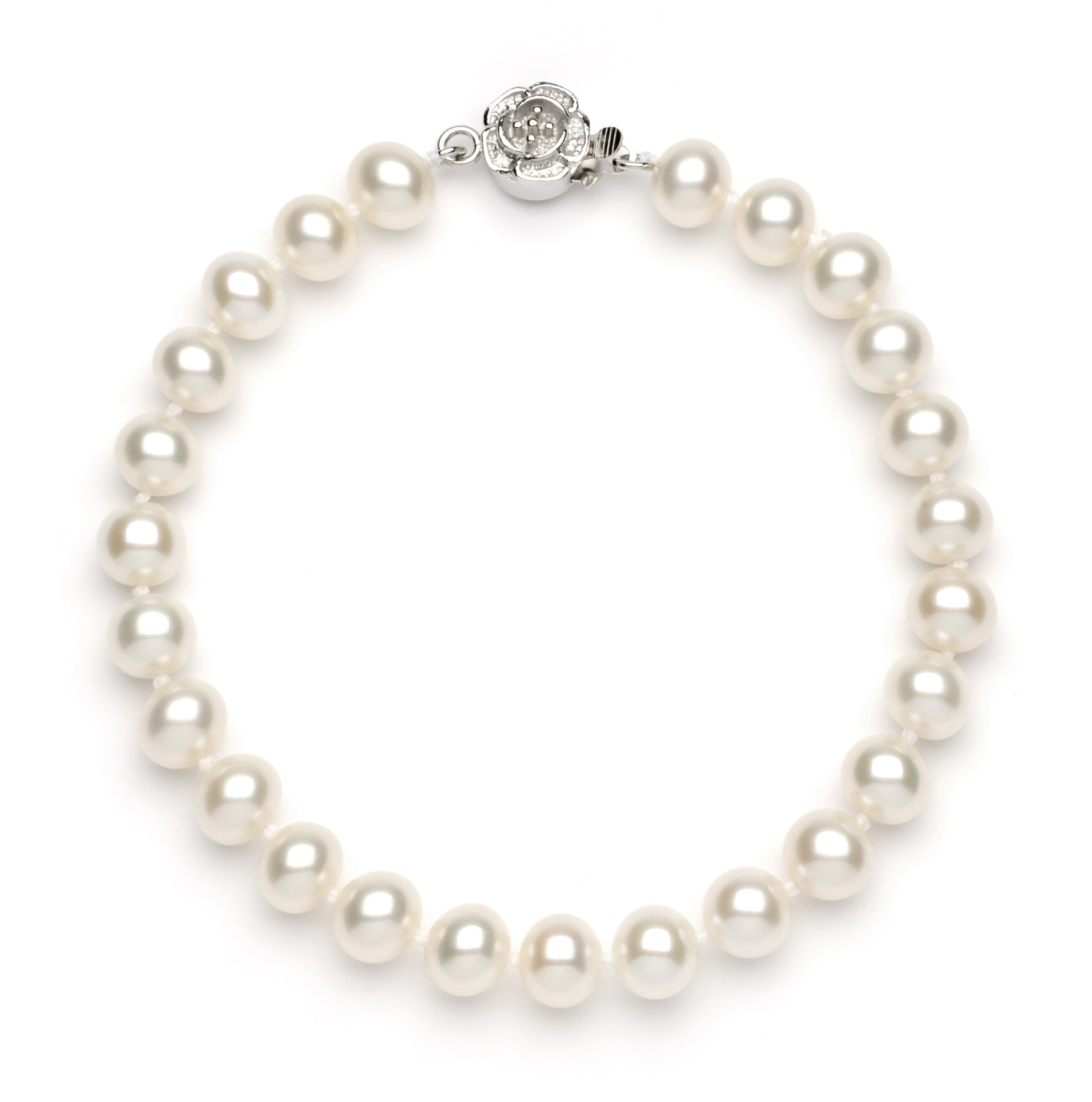 Necklace/Bracelet Set 6.0-7.0 mm White Freshwater Pearls