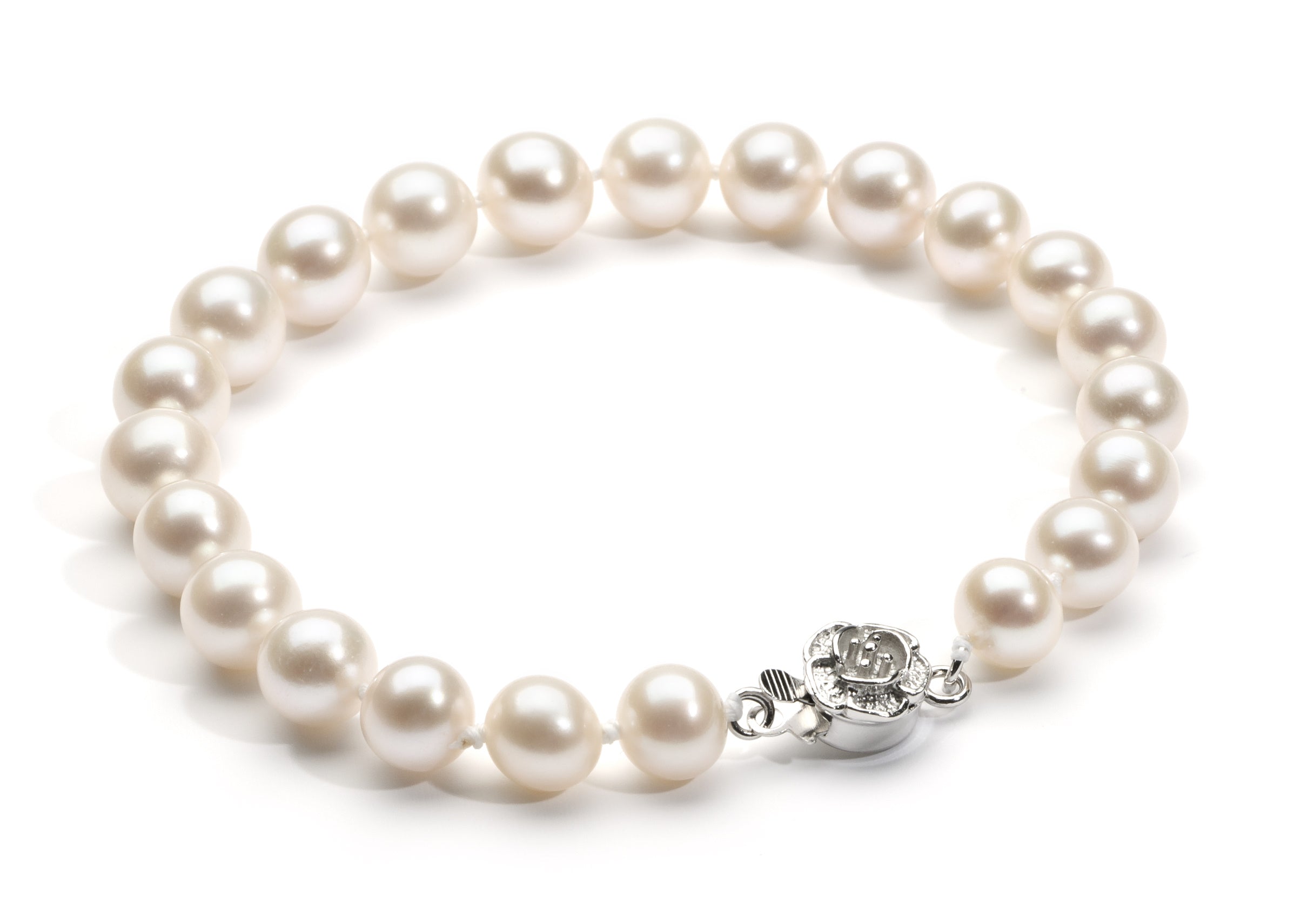8.0-9.0 mm White Freshwater Pearl Bracelet