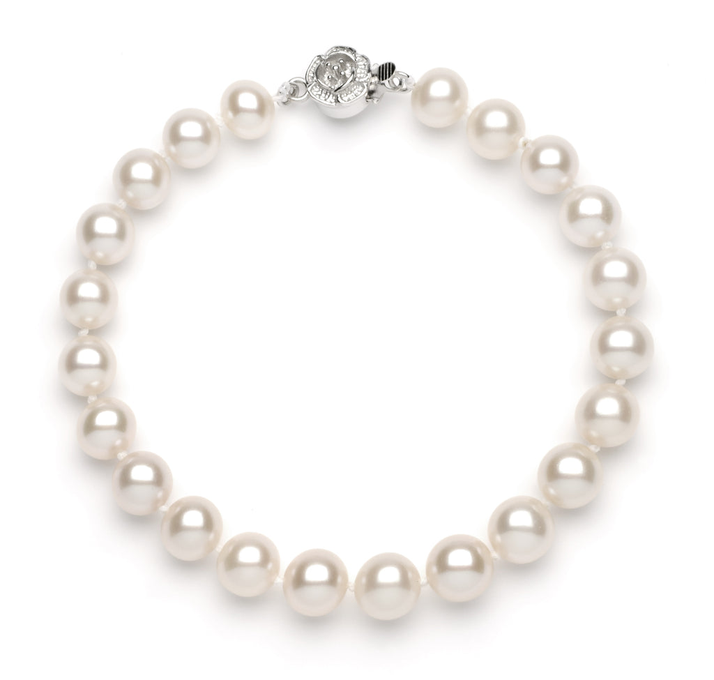 8.0-9.0 mm White Freshwater Pearl Bracelet