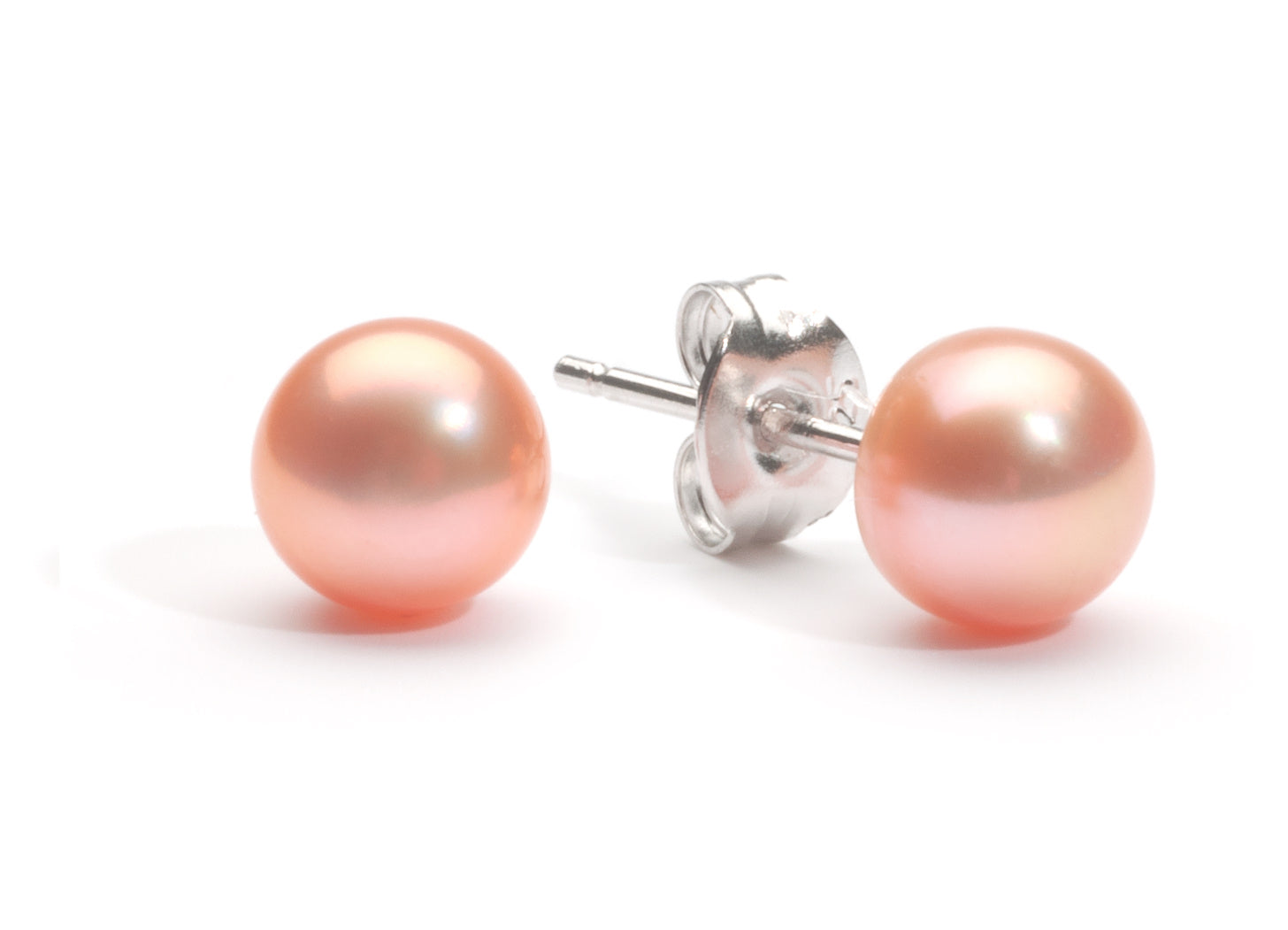6.0 -7.0 mm AA+ Pink Freshwater Pearl Stud Earrings