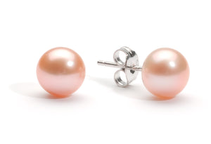 7.0 -8.0 mm AA+Pink Freshwater Pearl Stud Earrings
