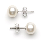 7.0-8.0 mm AA+White Freshwater Pearl Stud Earrings