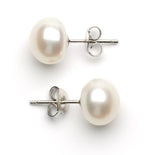 9 mm AA+ White Freshwater Pearl Stud Earrings