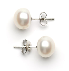 10 mm AA+ White Freshwater Pearl Stud Earrings