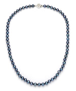 Necklace/Bracelet Set 7.0-8.0 mm Black Freshwater Pearls