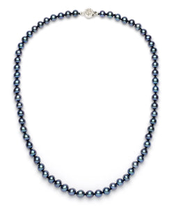 7.0-8.0 mm Black Freshwater Pearl Necklace