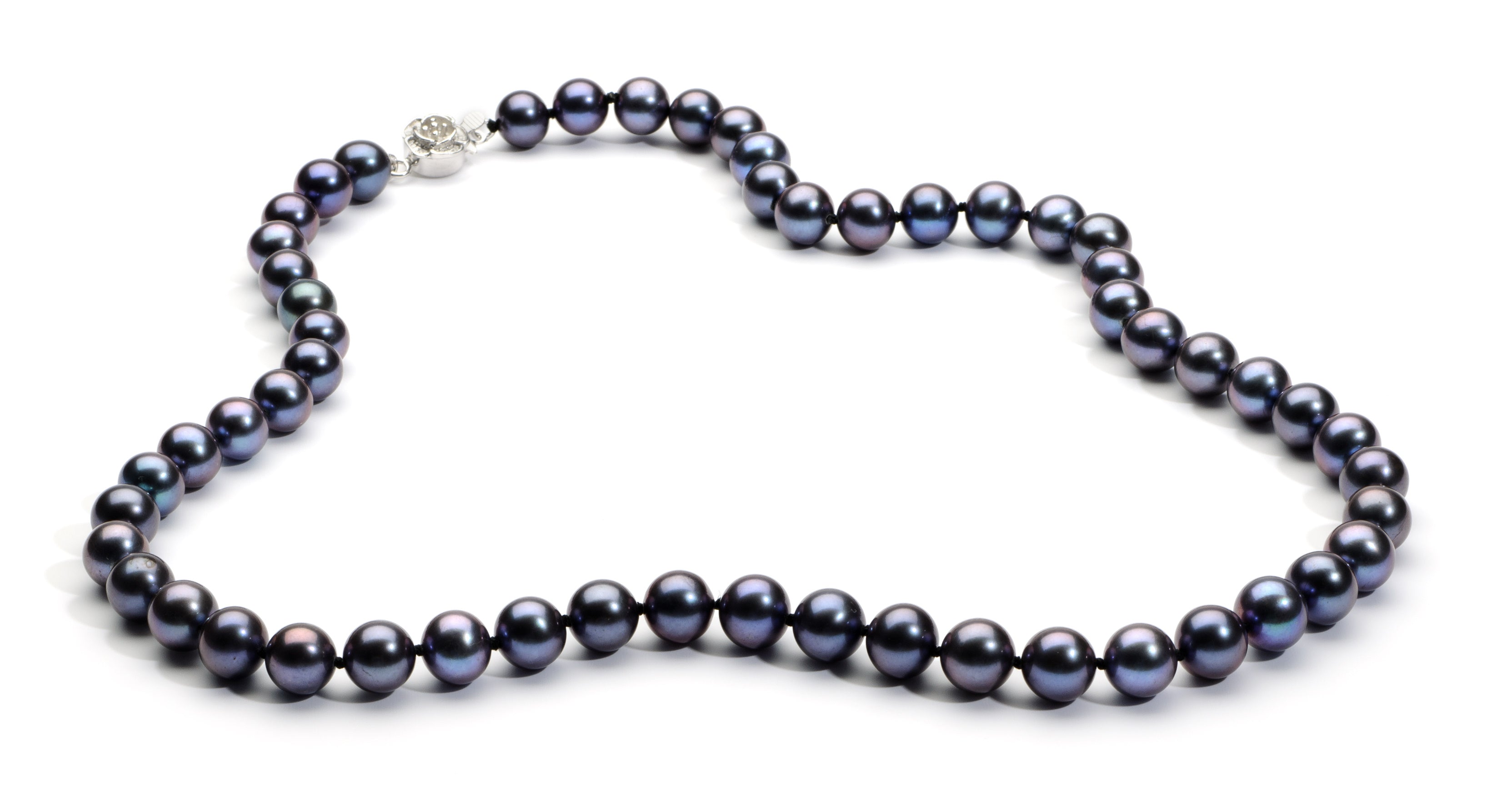 8.0-9.0 mm Black Freshwater Pearl Necklace