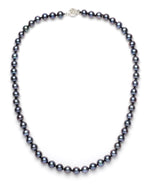 Necklace/Earrings Set 8.0-9.0 mm Black Freshwater Pearls