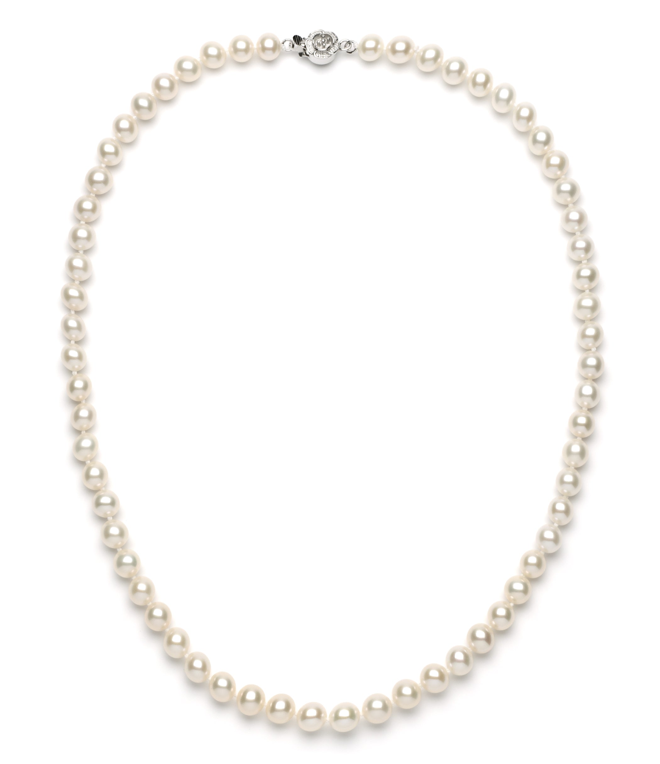 7.0-8.0 mm White Freshwater Pearl Necklace
