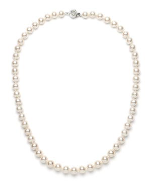 Necklace/Earrings Set 8.0-9.0 mm White Freshwater Pearls