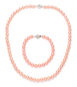 Necklace/Bracelet Set 7.0-8.0 mm Pink Freshwater Pearls