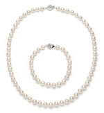 Necklace/Bracelet Set 8.0-9.0 mm White Freshwater Pearls