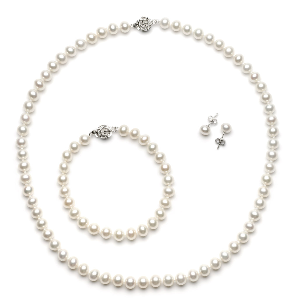 Full Set of 6.0-7.0 mm White Freshwater Pearls