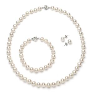 Full Set of 9 mm White Freshwater Pearls